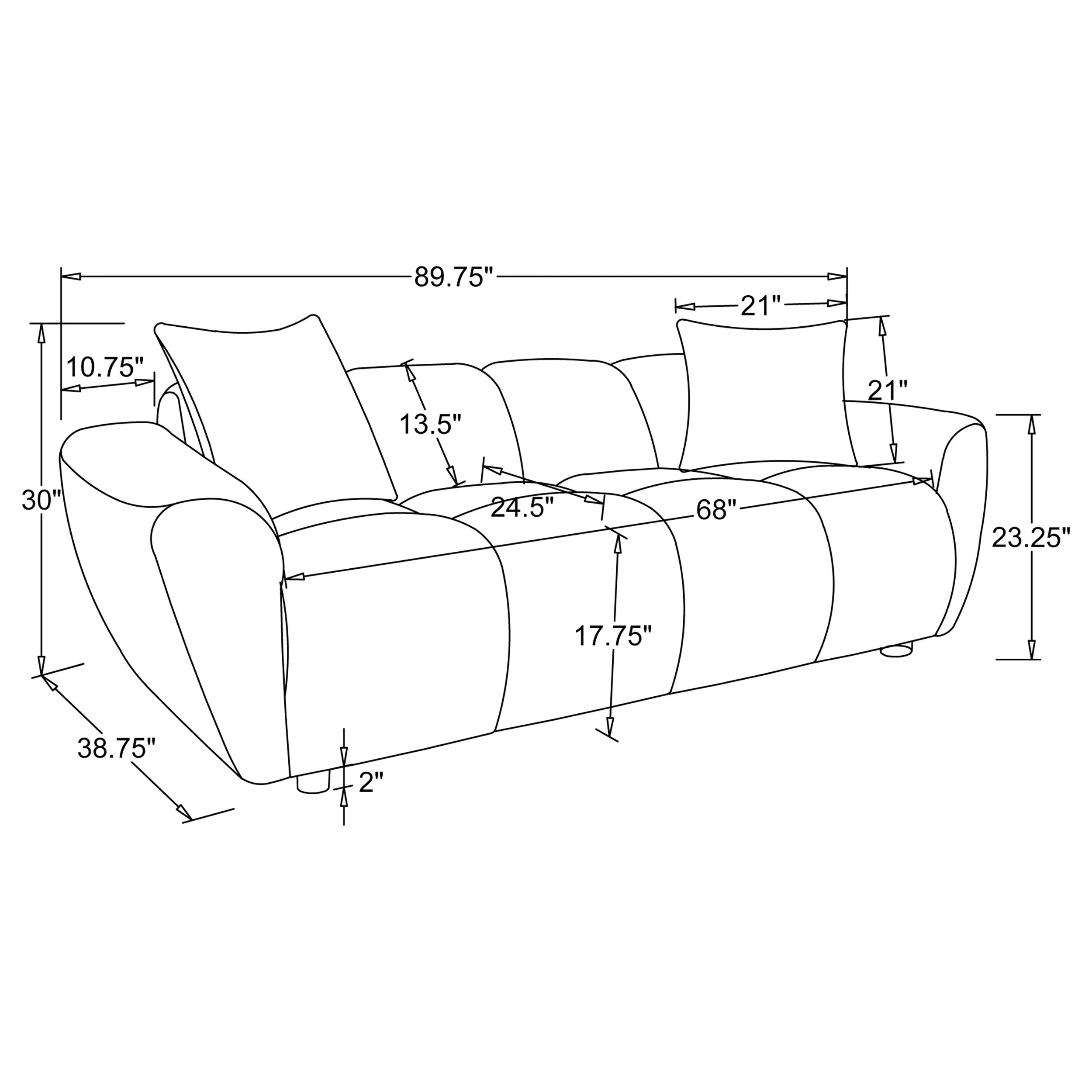 Destino Chenille Splayed Arm Sofa Set Greige - Image 17