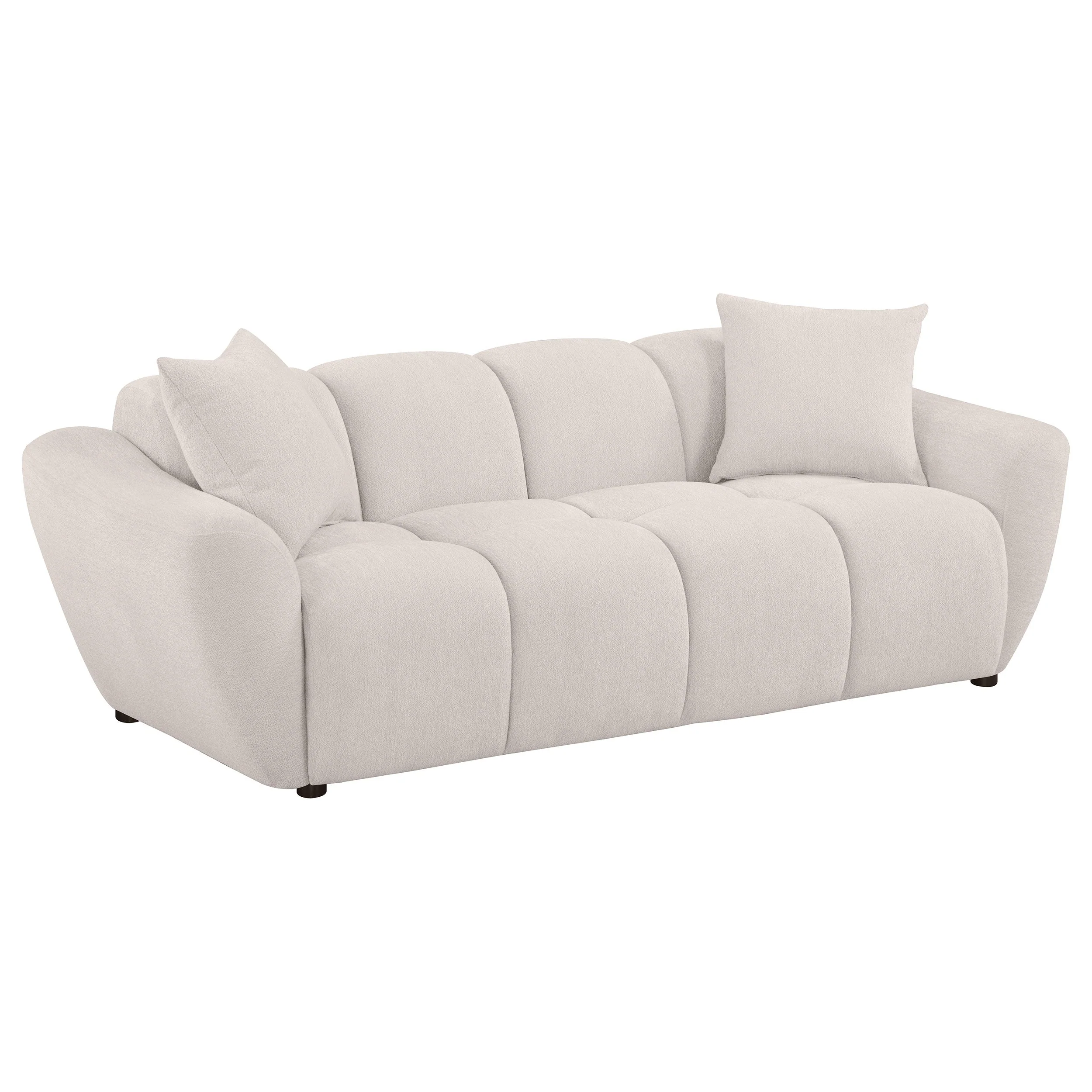 Destino Chenille Splayed Arm Sofa Set Greige - Image 7
