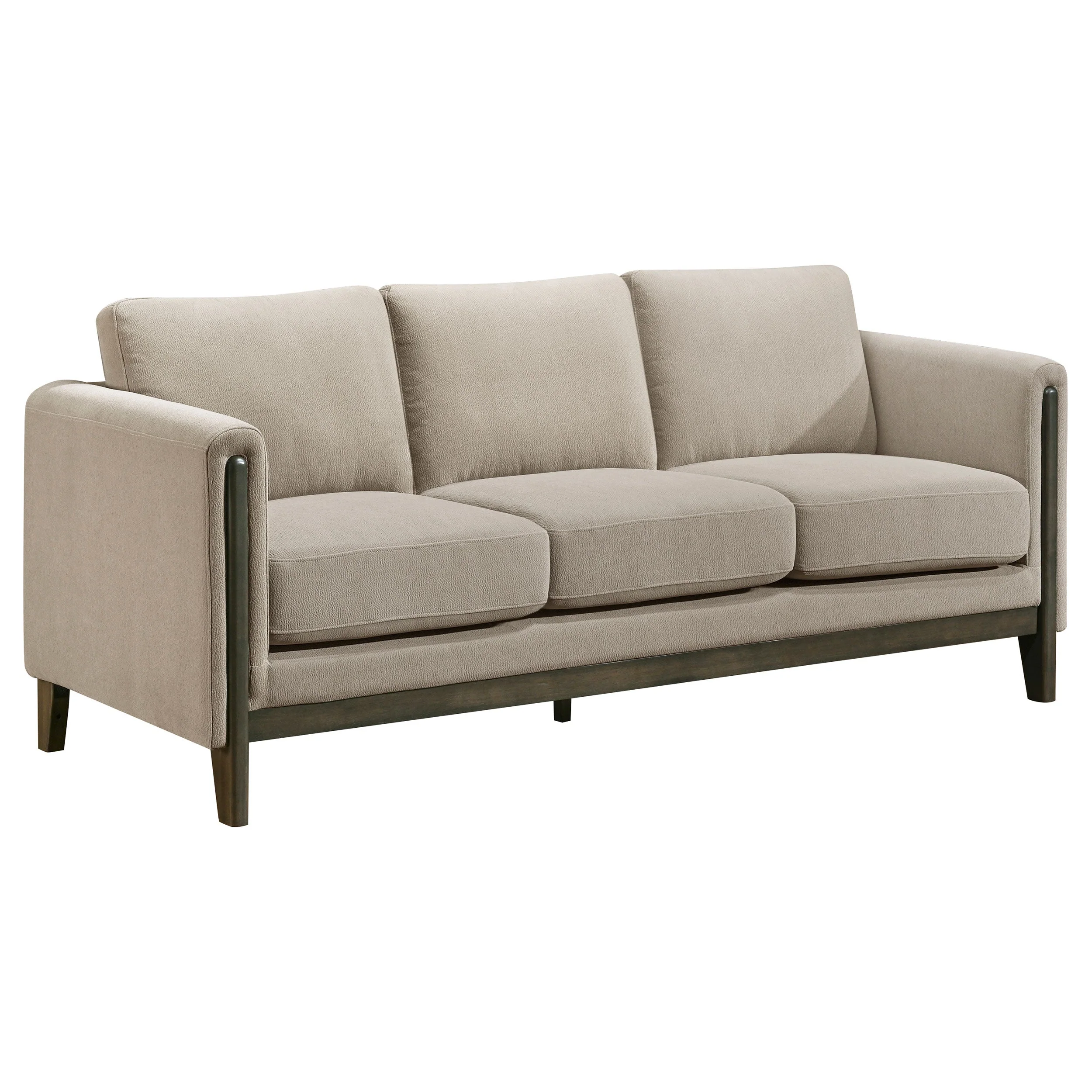 Islington Upholstered Panel Arm Sofa Set Taupe - Image 7