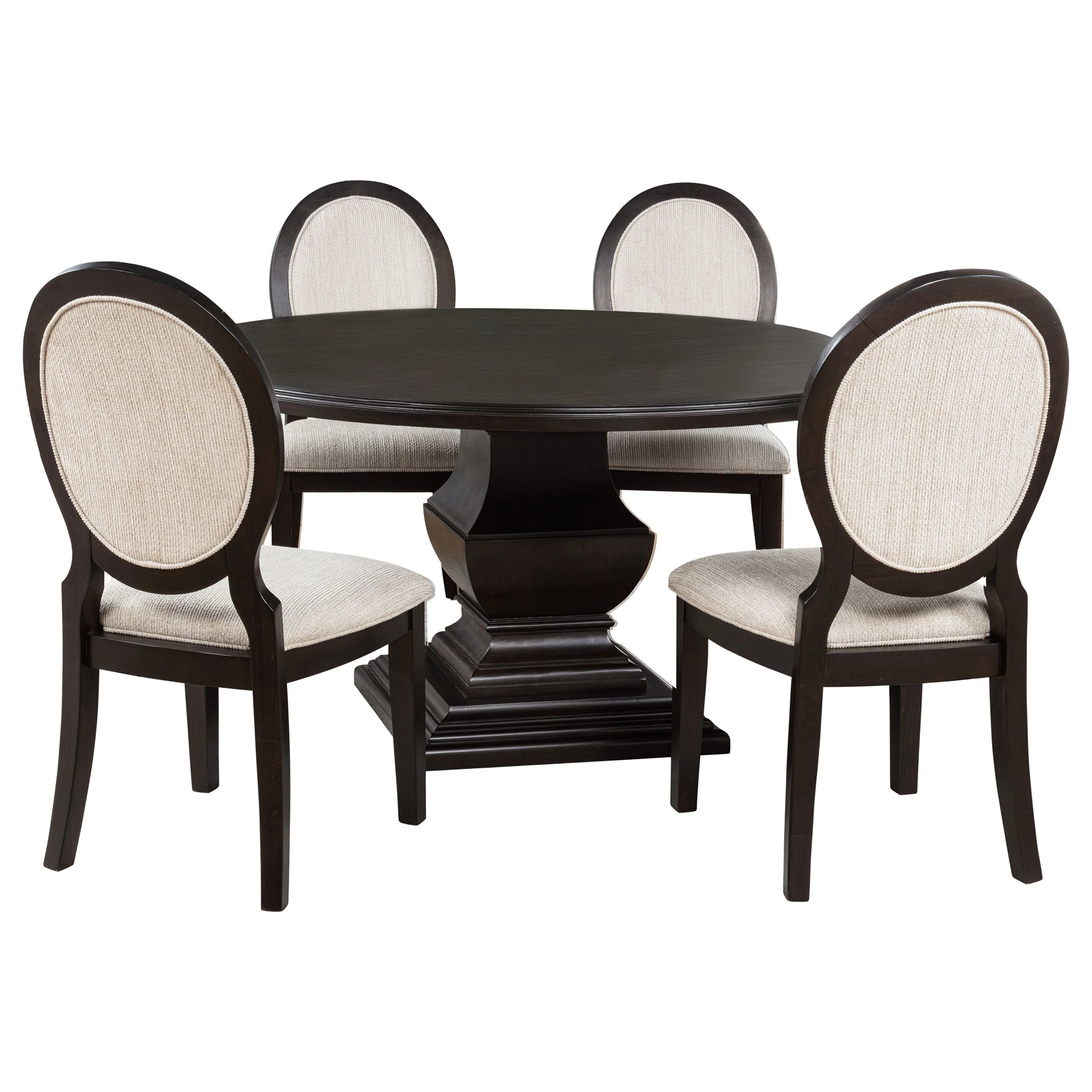Twyla Round Wood Dining Room Table Set Dark Cocoa - Image 5