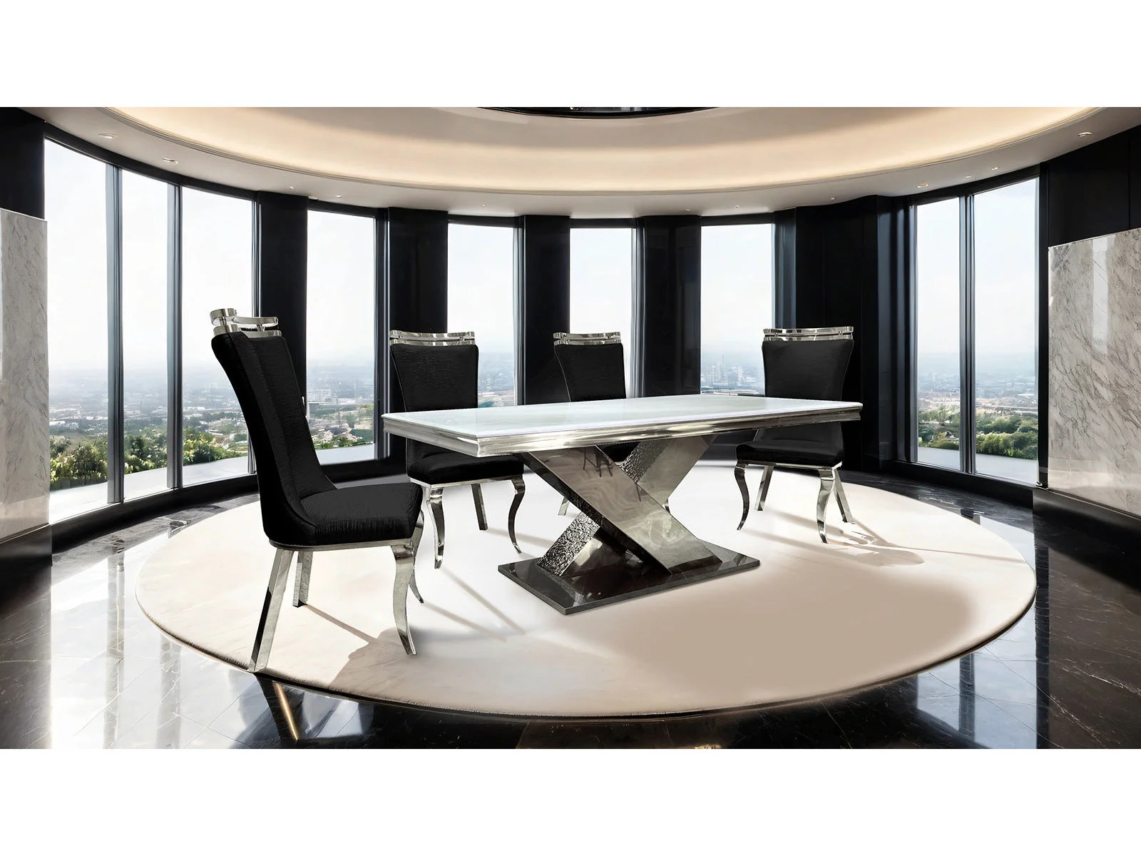 Palazzo Chrome Dining Table