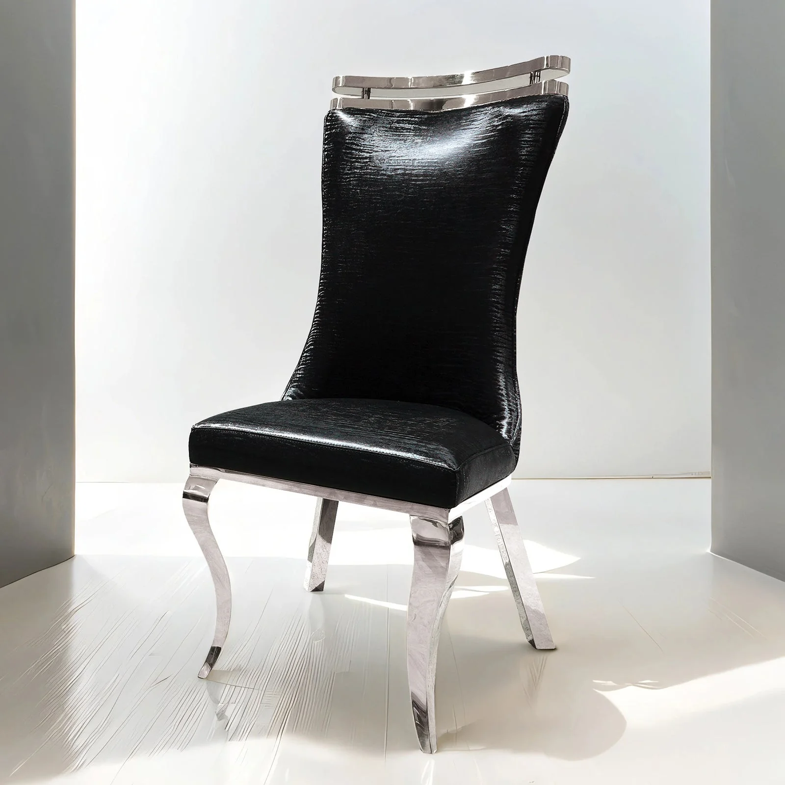 Palazzo Silver/Black Chair (Set of 2) - Image 2