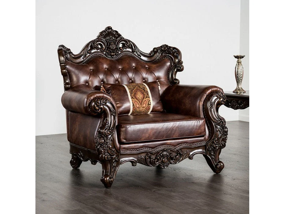 Palencia Dark Cherry/Brown Leatherette Chair