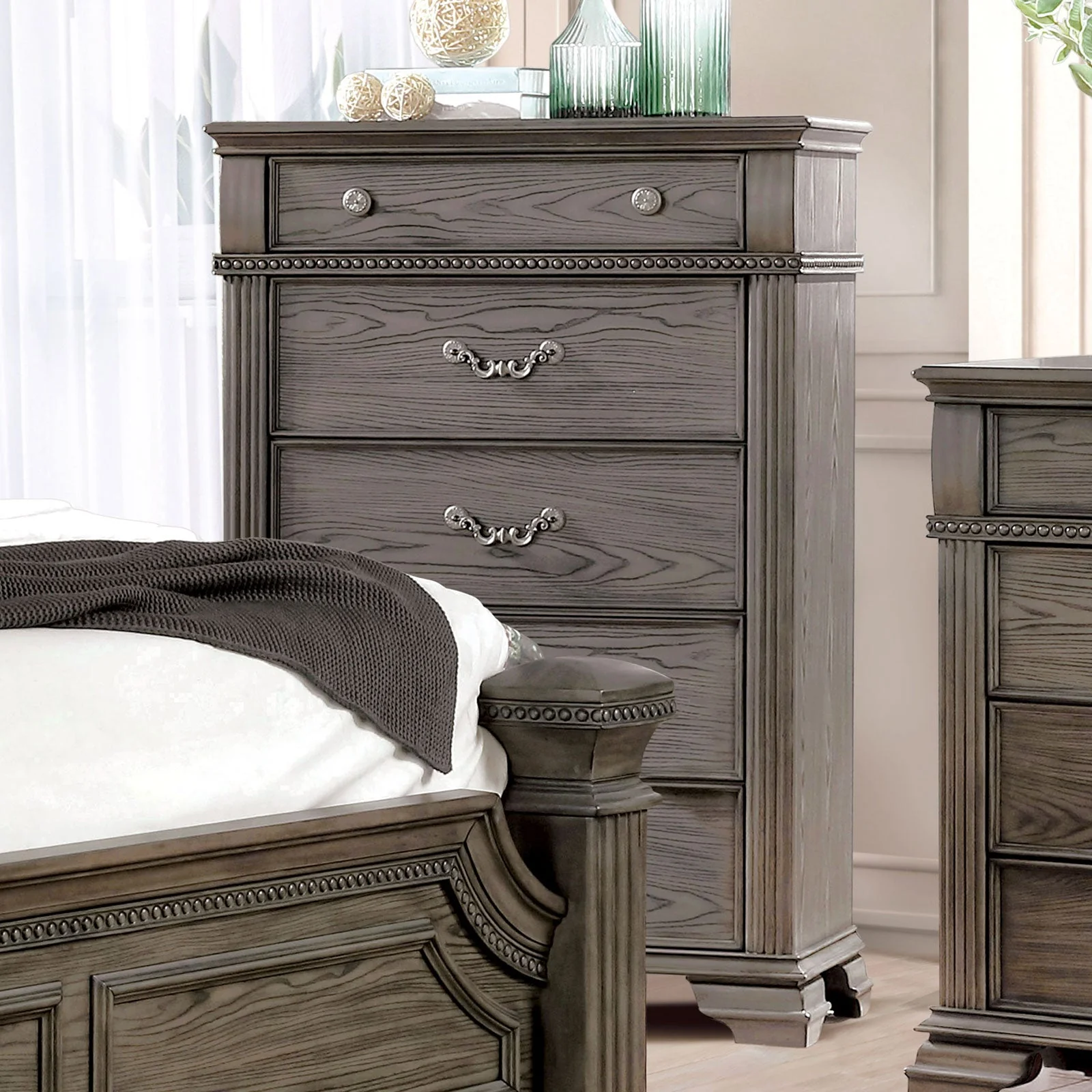 Pamphilos Gray Queen Bed & Nightstand & Dresser & Mirror & Chest - Image 2