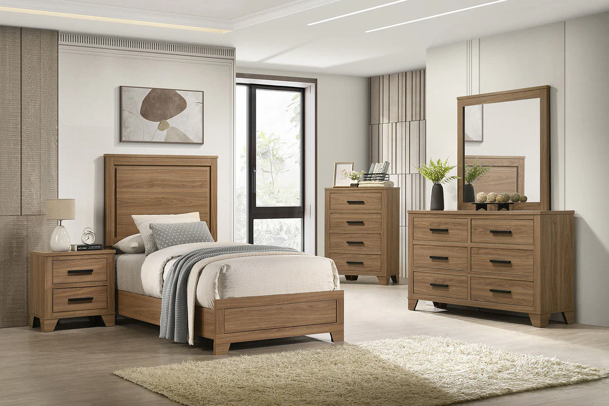 Panelli Walnut Twin Bed - Image 2