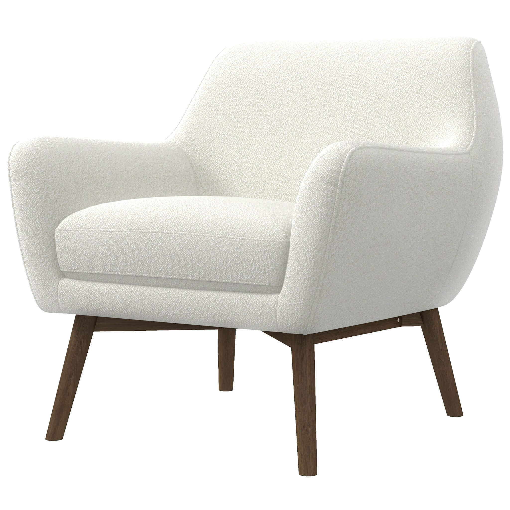 Panom  White Boucle Lounge Chair - Image 3