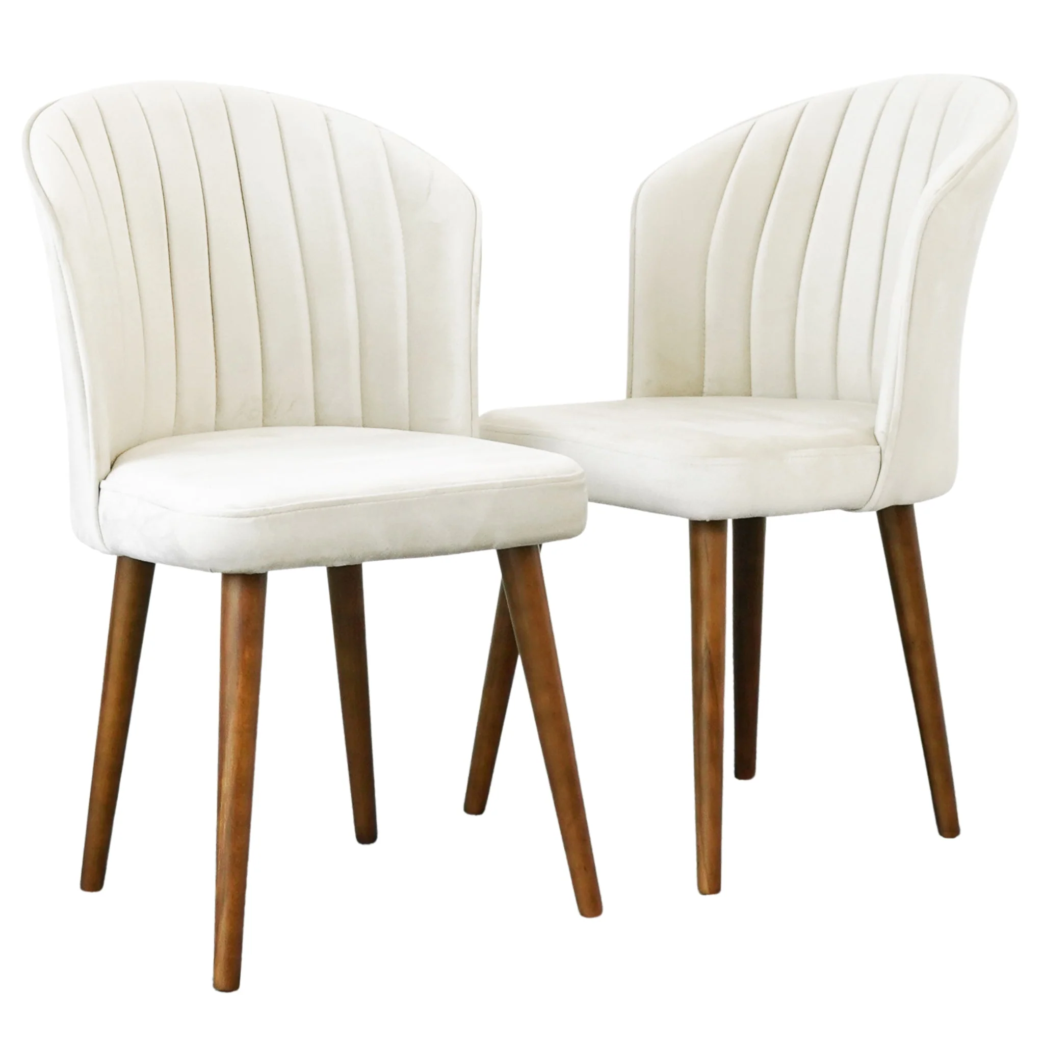 Parsons Dining Chair Set of 2 - Beige Velvet - Image 3