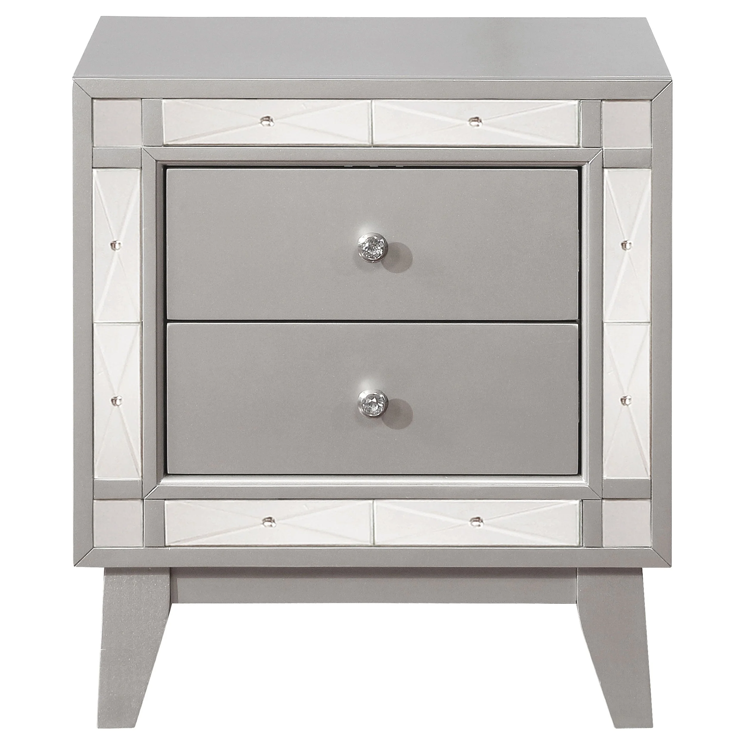 Leighton 2-drawer Nightstand Metallic Mercury - Image 4