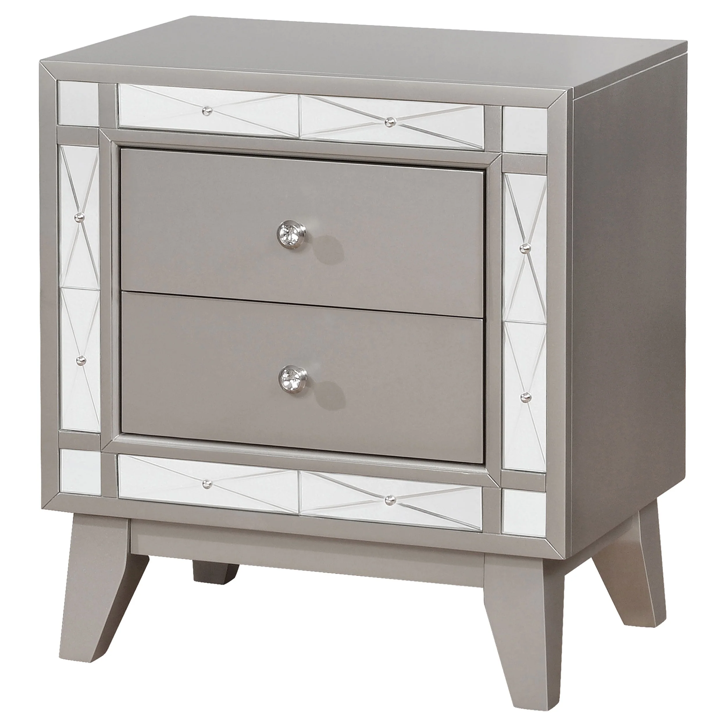 Leighton 2-drawer Nightstand Metallic Mercury - Image 5