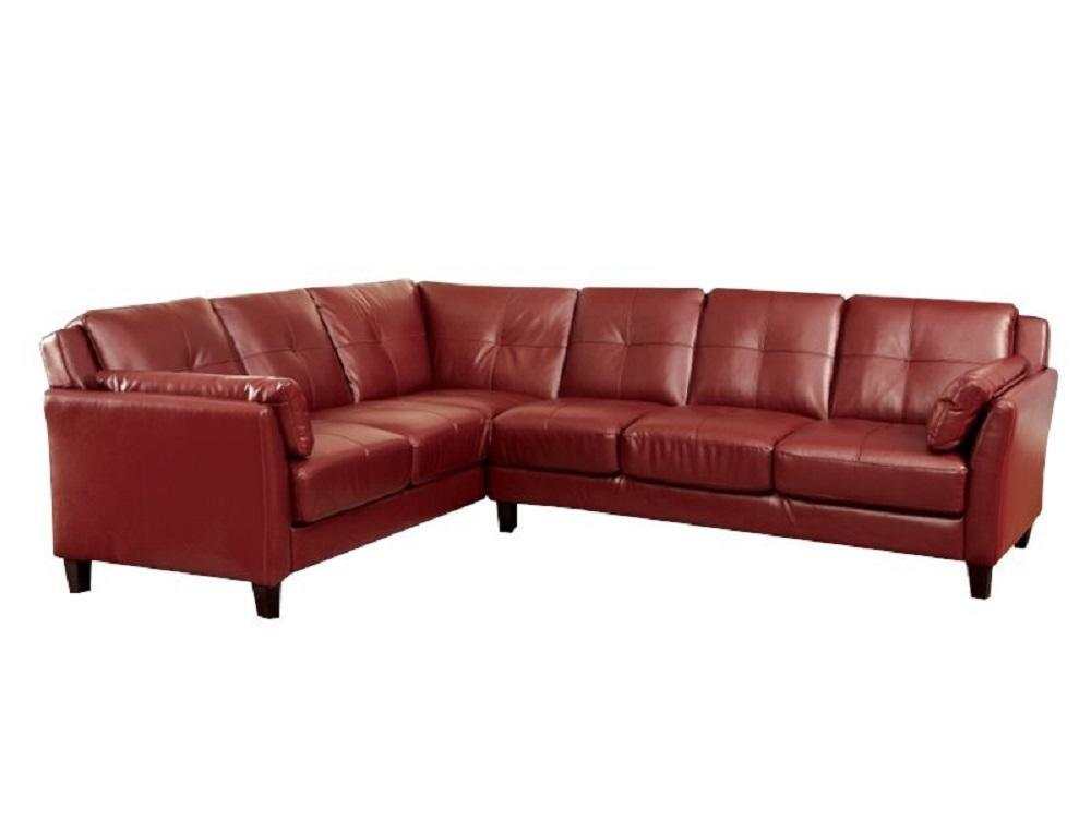 Peever Mahogany Red L Shape Sectional Sofa - Image 2