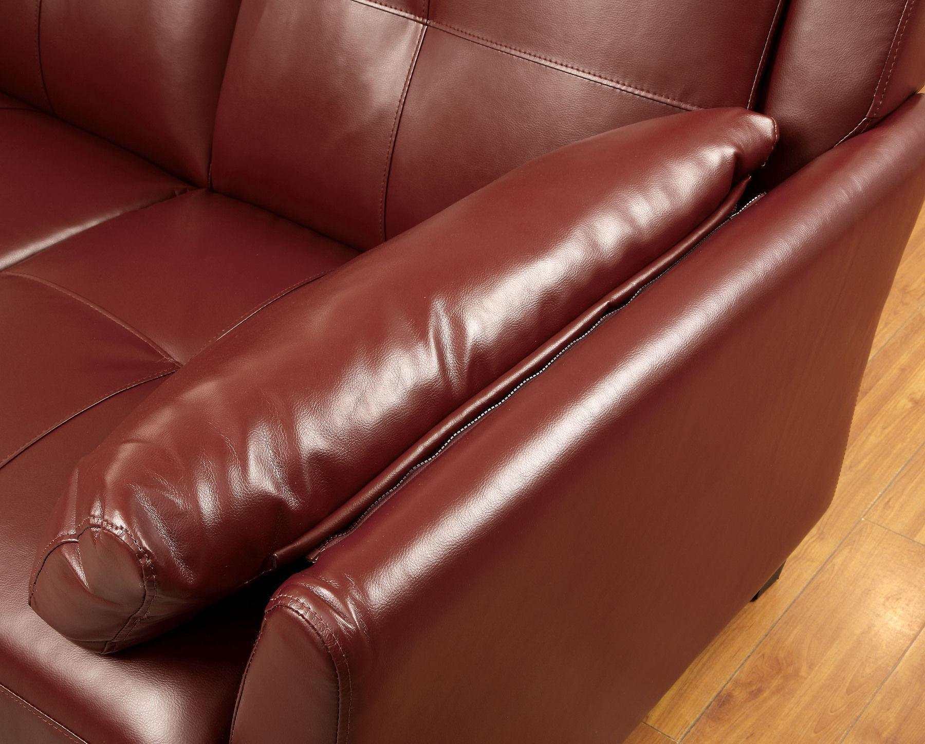 Peever Mahogany Red L Shape Sectional Sofa - Image 3