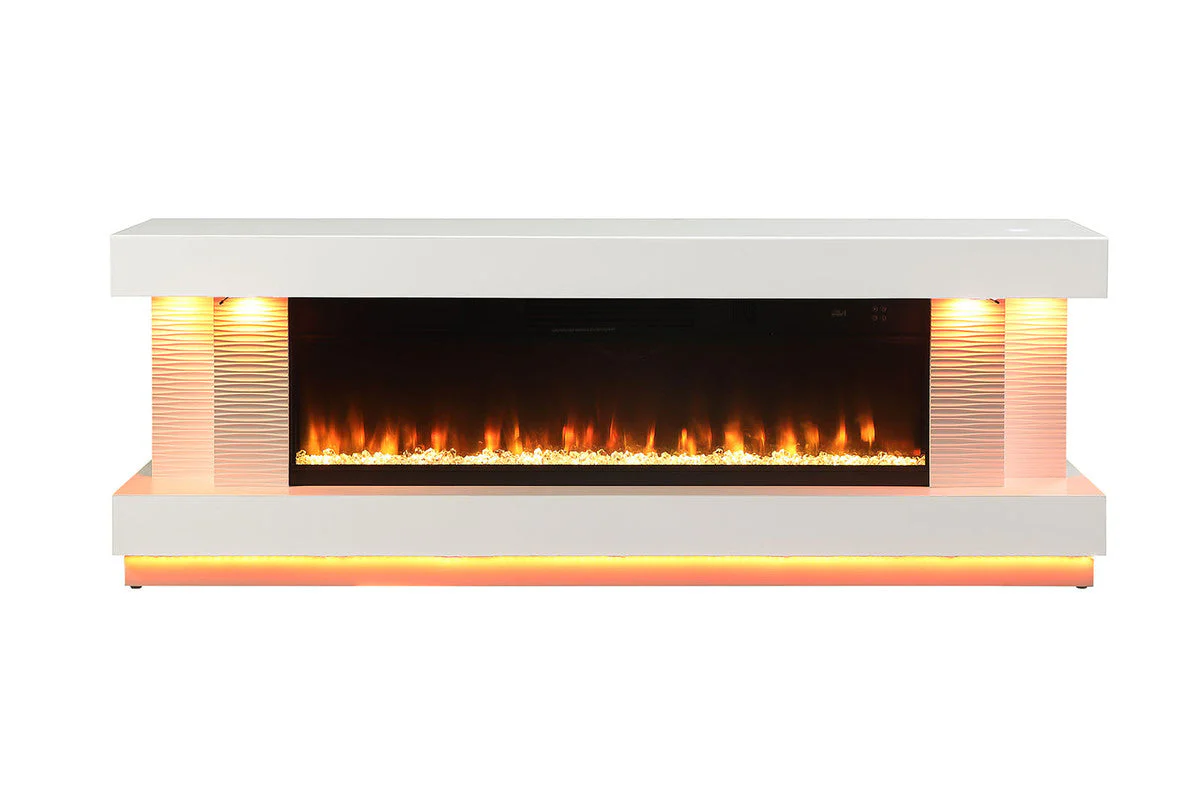 Peseux White 71" TV Stand w/ Electric Fireplace - Image 7