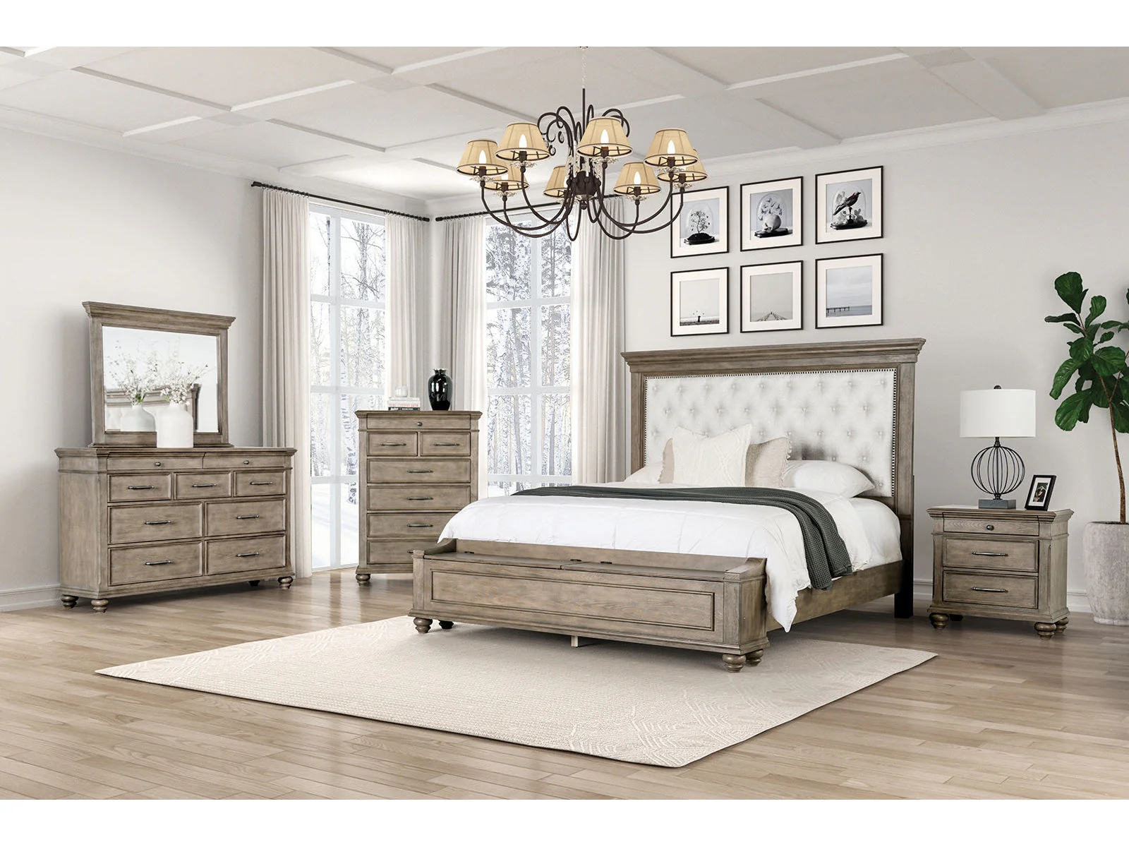 Philomath Aged Oak 5 Pc. Queen Bedroom Set w/ Chest