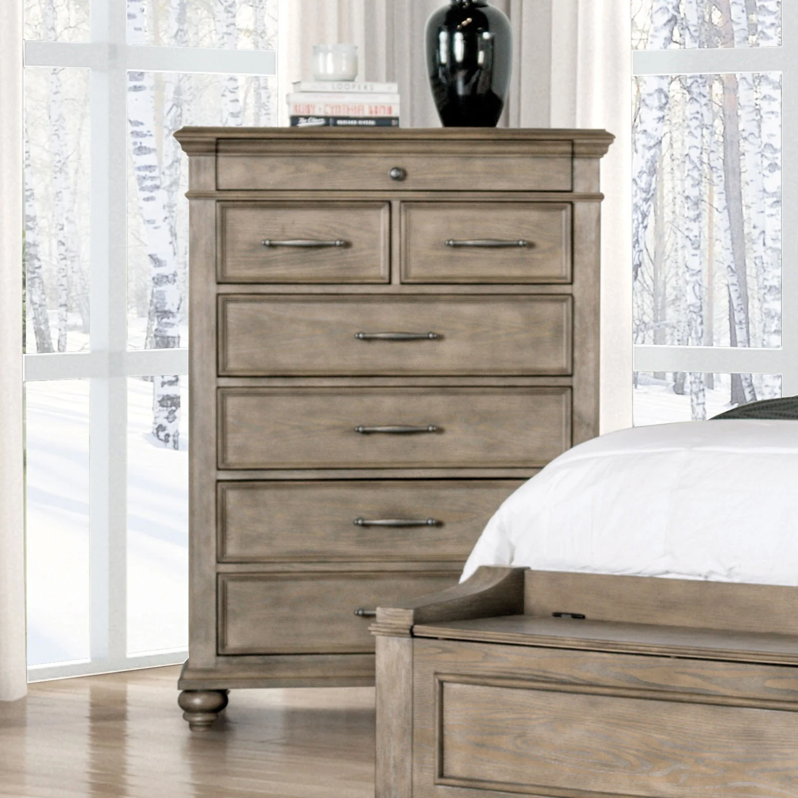 Philomath Aged Oak 5 Pc. Queen Bedroom Set w/ Chest - Image 6