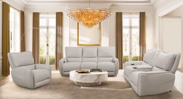 Phineas Beige Top Grain Leather Match Power Reclining Sofa - Image 2
