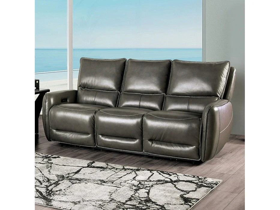 Phineas Gray Top Grain Leather Match Power Reclining Sofa