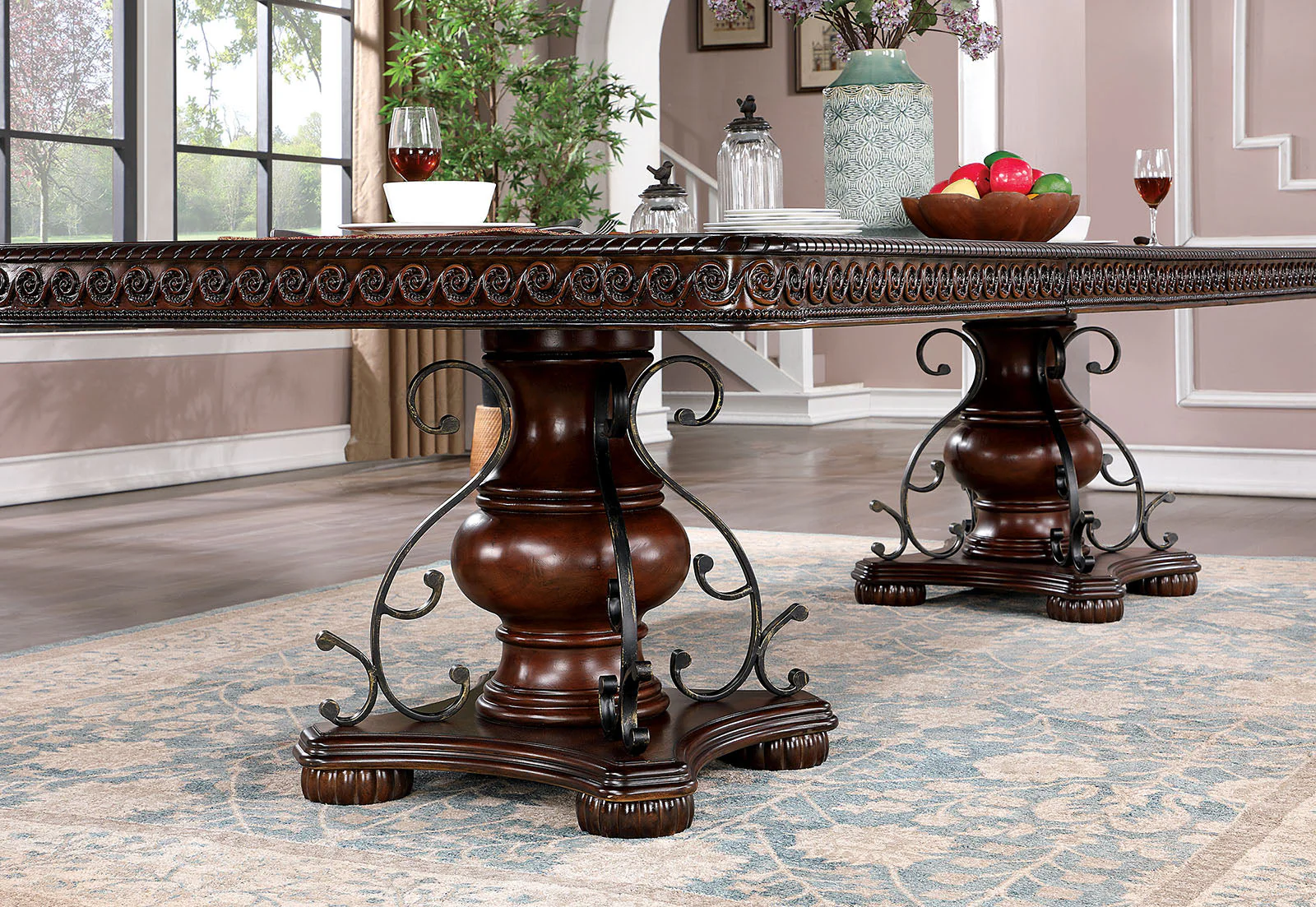 Picardy Brown Cherry/Black 7 Pc. Dining Room Set - Image 2