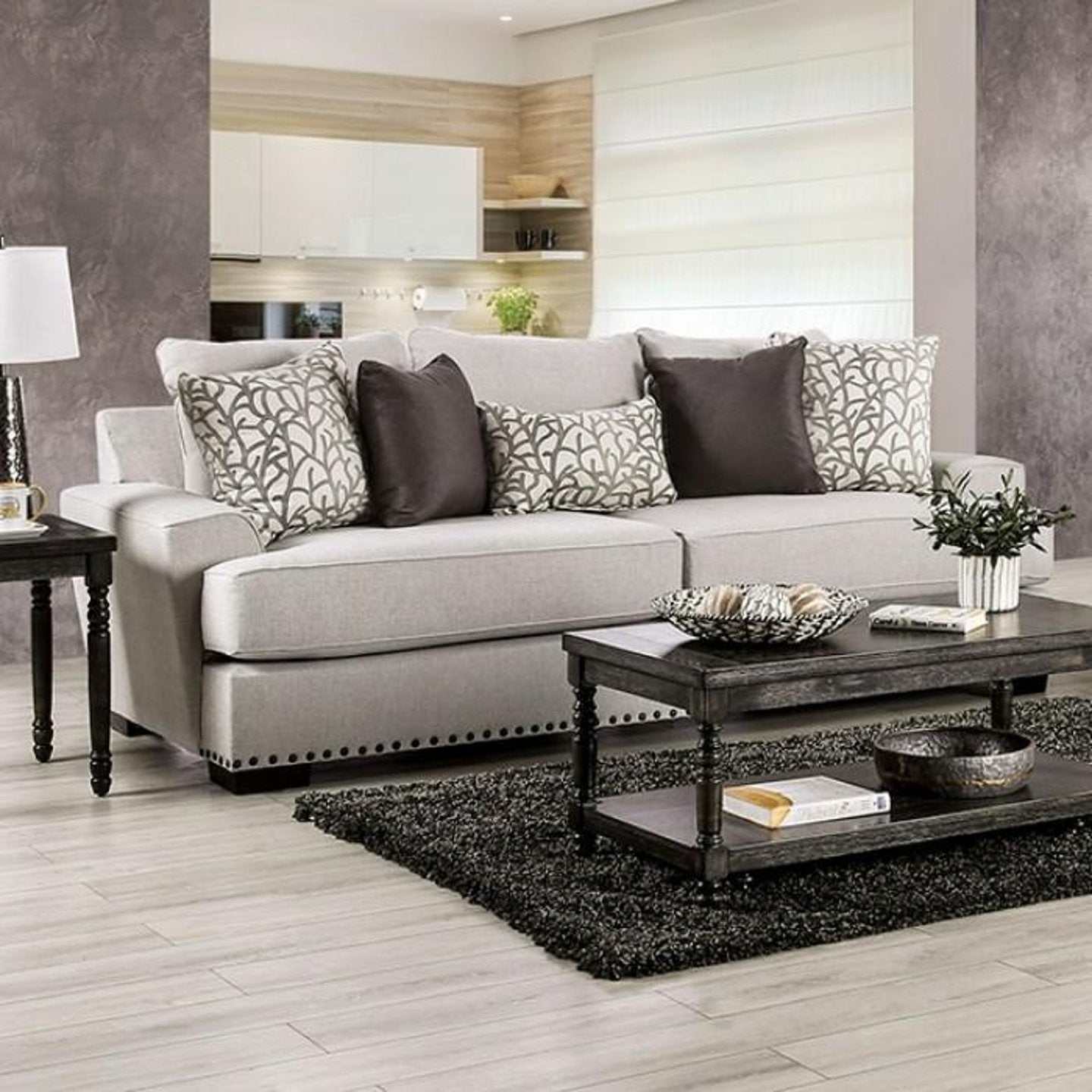 Picotee Light Gray & Charcoal 2pc Living Room Set - Image 2