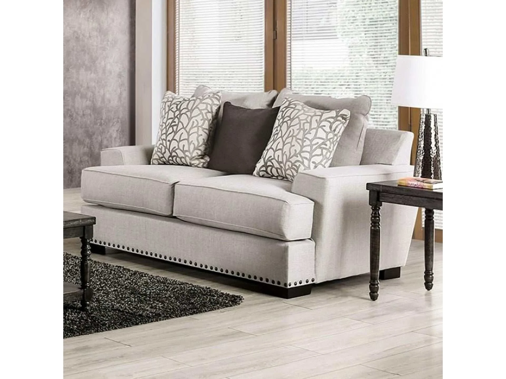 Picotee Light Gray Loveseat