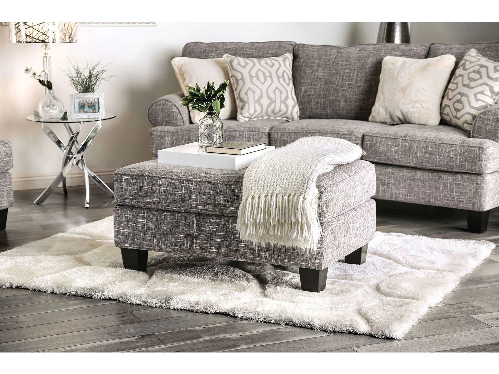 Pierpont Gray Ottoman