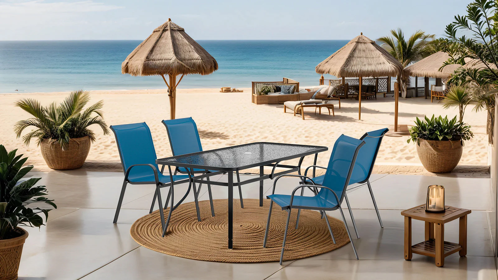 Pierro Blue 5 Pc. Outdoor Dining Set - Image 2