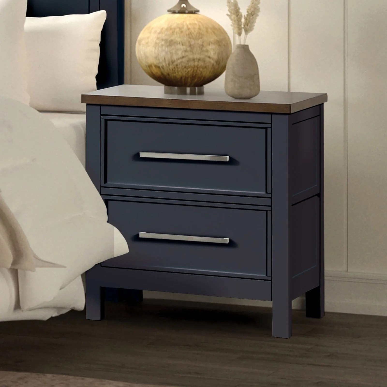 Pinetop Blue/Dark Brown Twin 4 Piece Bedroom Set - Image 4