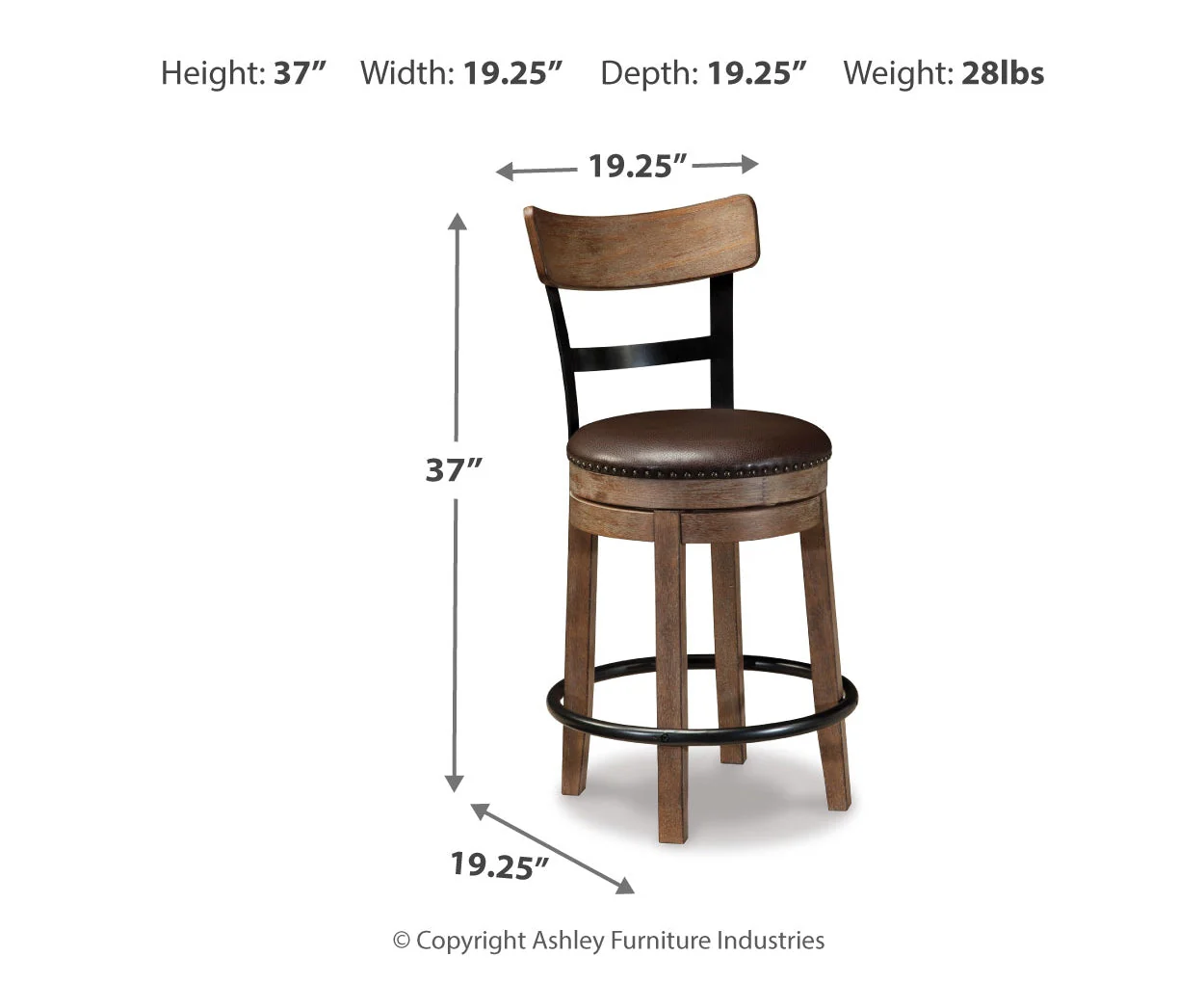 Pinnadel Upholstered Swivel Barstool - Image 3