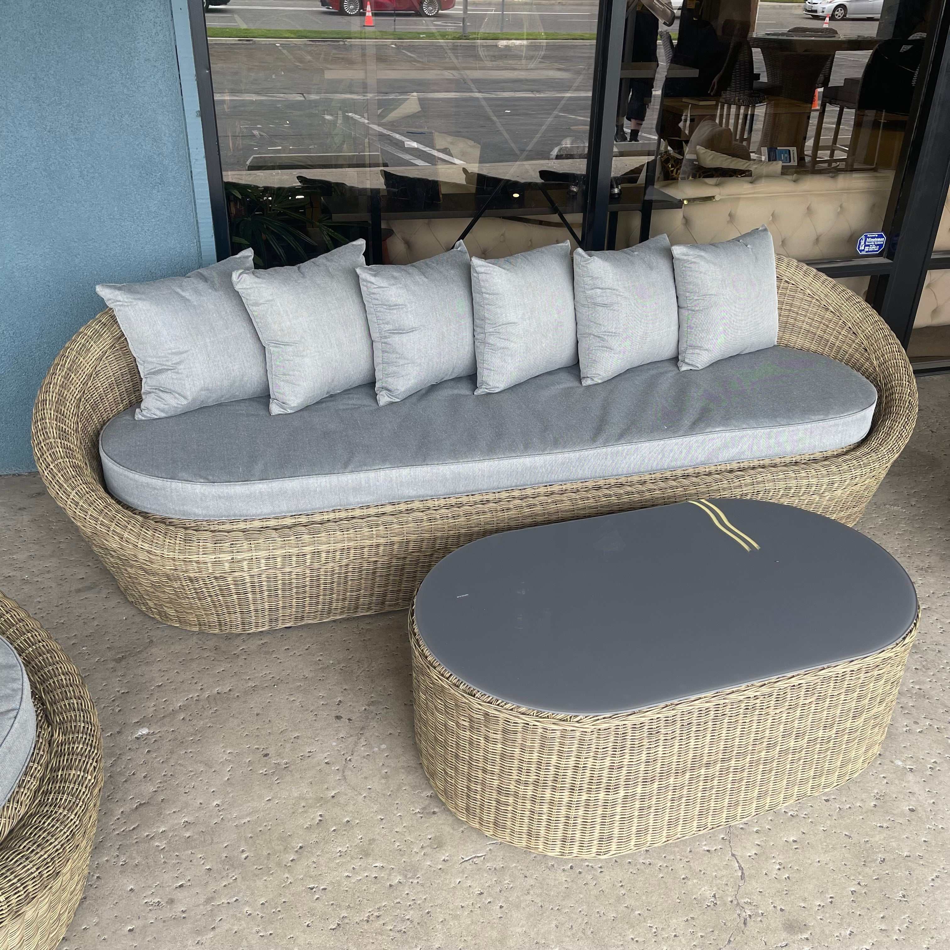 Pismo Gray Outdoor Seating Group w/ Coffee Table / 4pc - Image 7