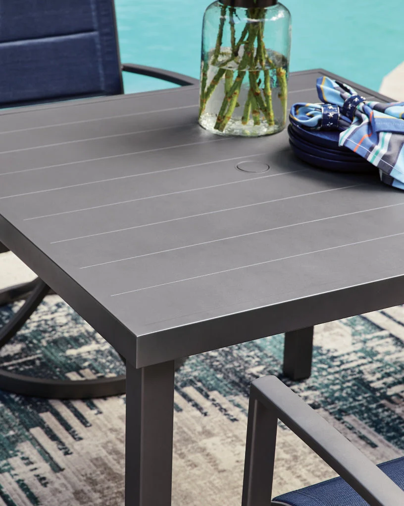 Point Bonita Square Dining Table with Umbrella Option - Image 4