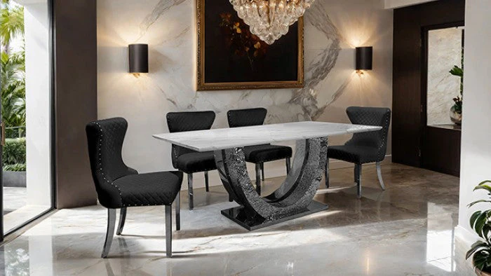 Portanova Silver/Black Chair (Set of 2) - Image 2