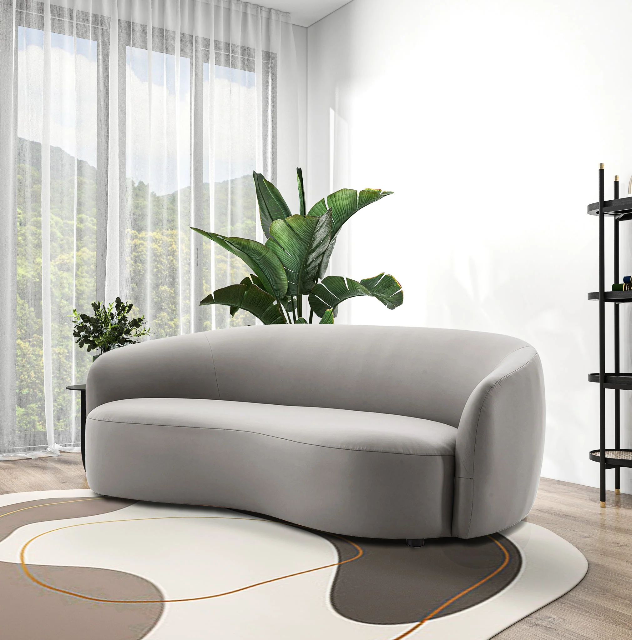 Porter Grey PU Leather Sofa - Image 5