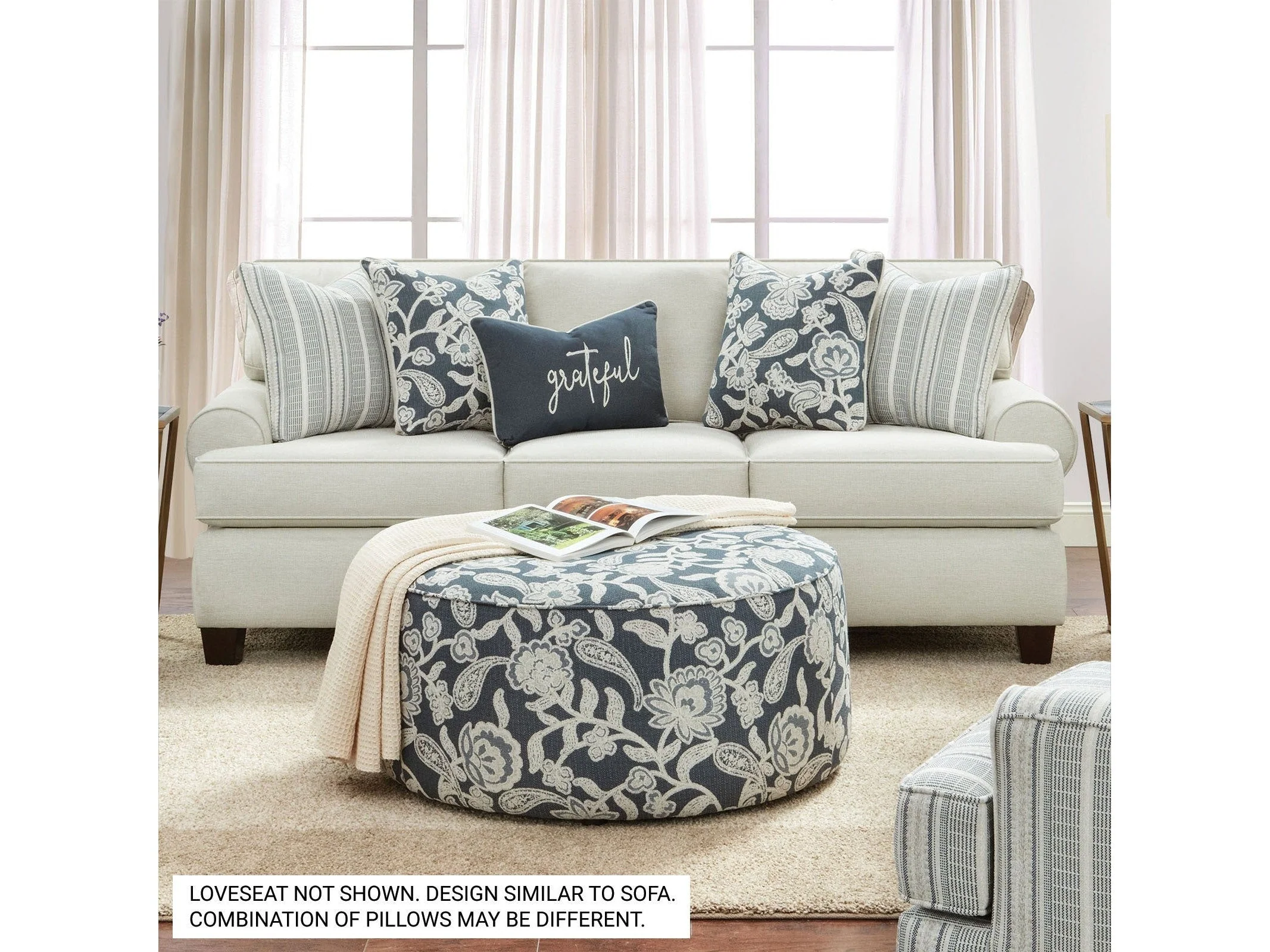 Porthcawl Ivory Loveseat