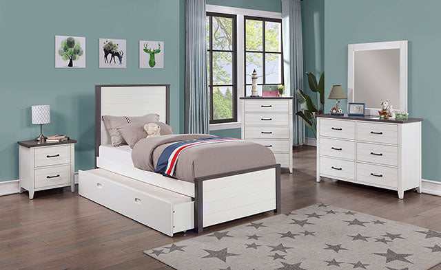 Priam White/Gray Nightstand - Image 2