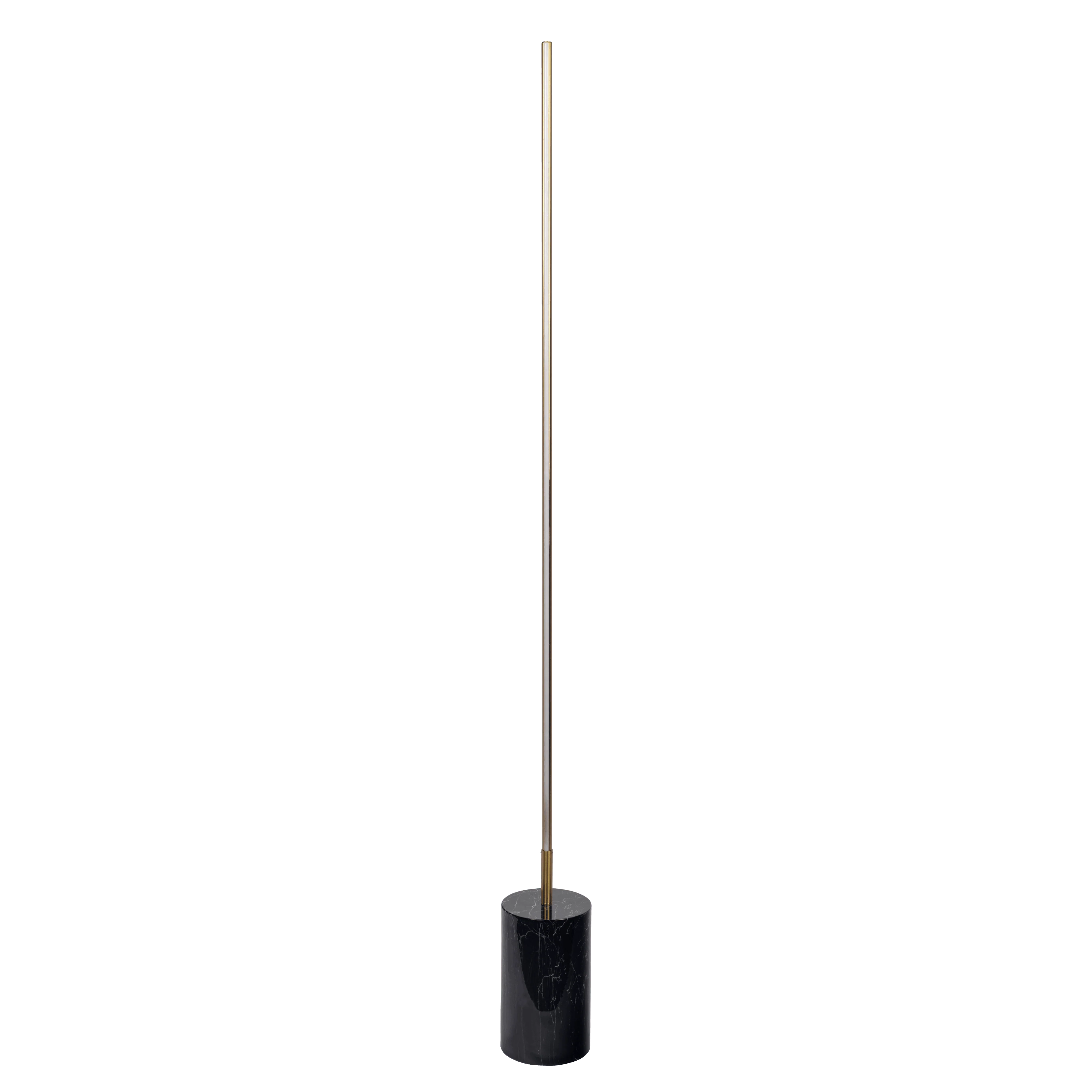 Prism Brassed Gold LED Floor Lamp with On/Off Switch Faux Marble Base
