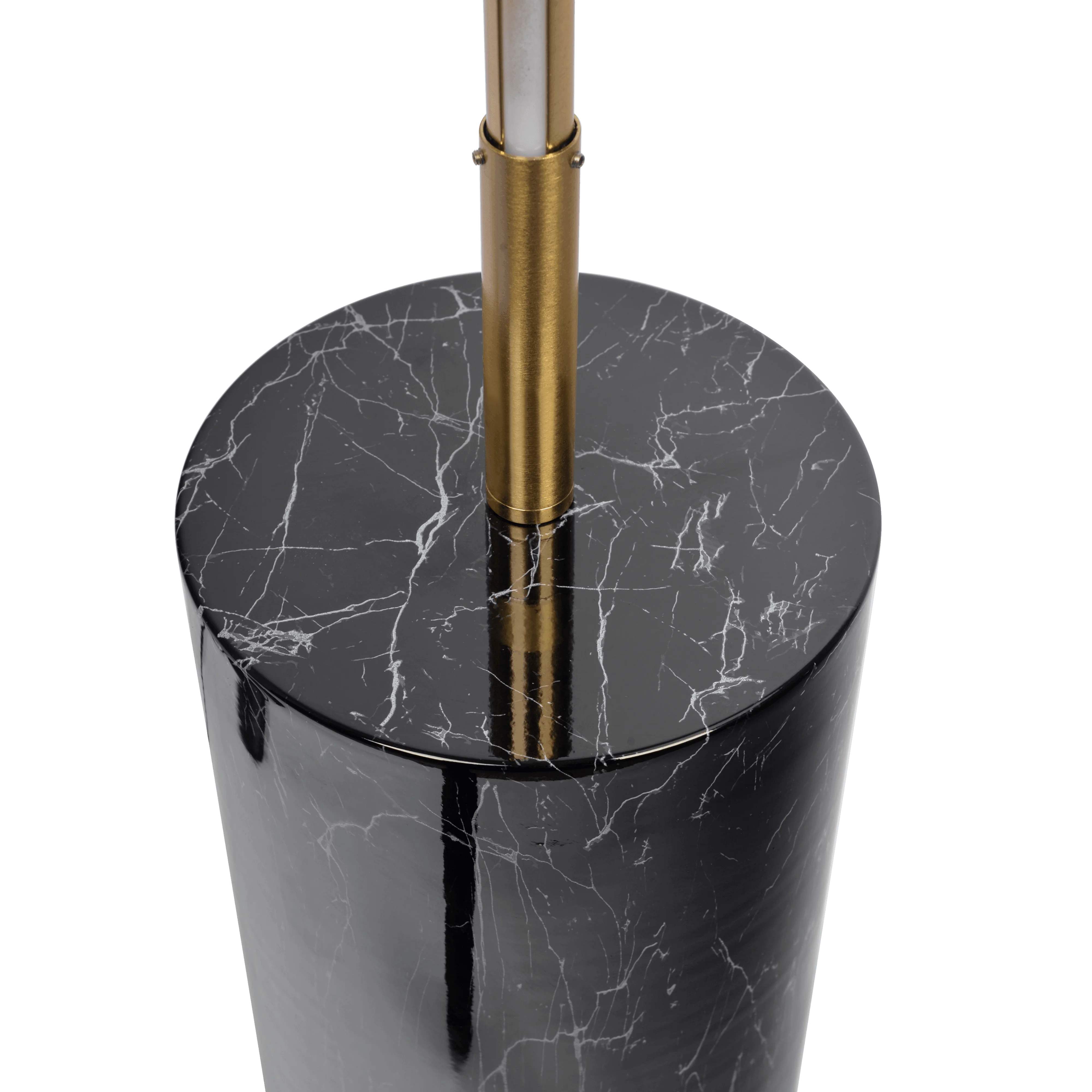 Prism Brassed Gold LED Floor Lamp with On/Off Switch Faux Marble Base - Image 4