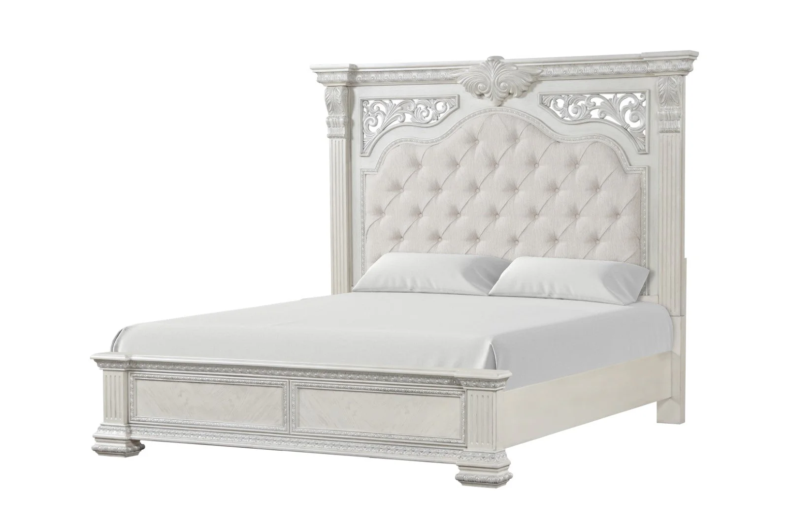 Promenade Wire Brushed White Queen 5 Piece Bedroom Set w/Chest - Image 2