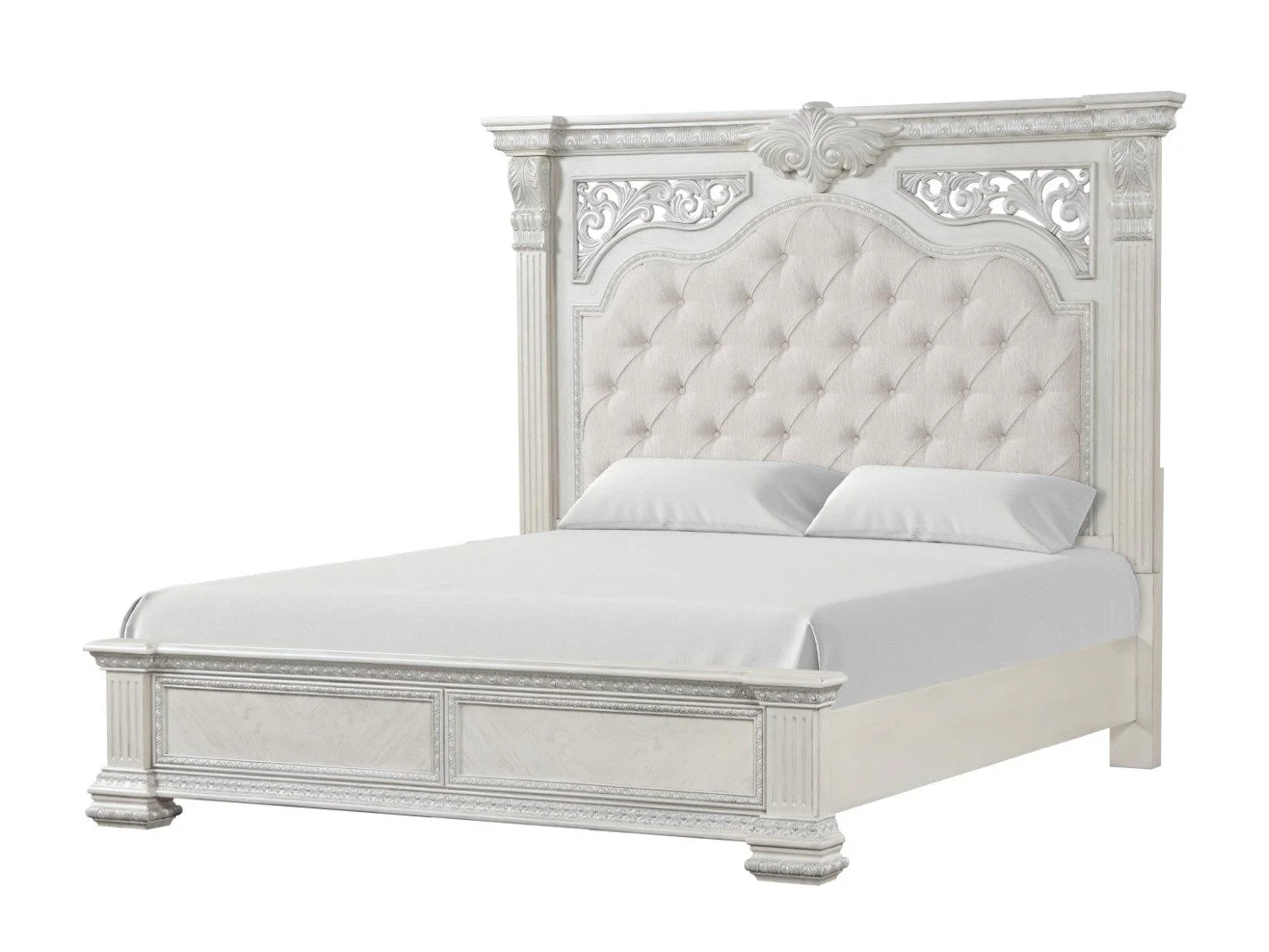 Promenade Wire Brushed White Queen Bed