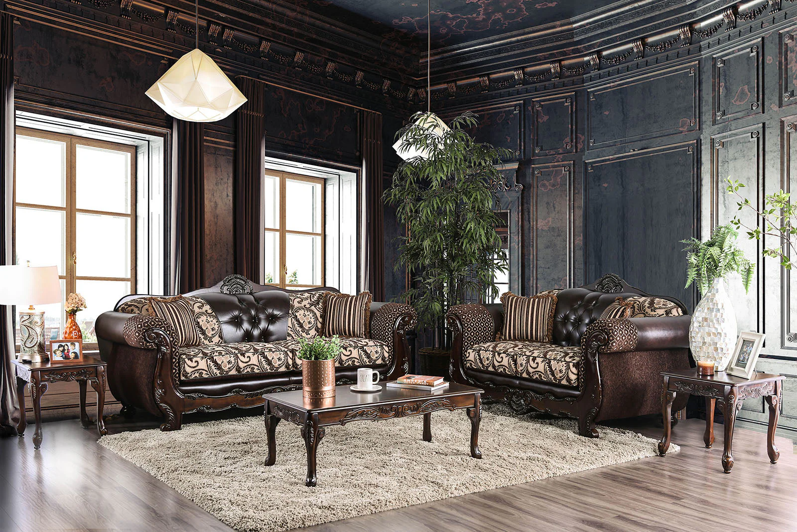 Quirino Light Brown/Dark Brown Loveseat - Image 3