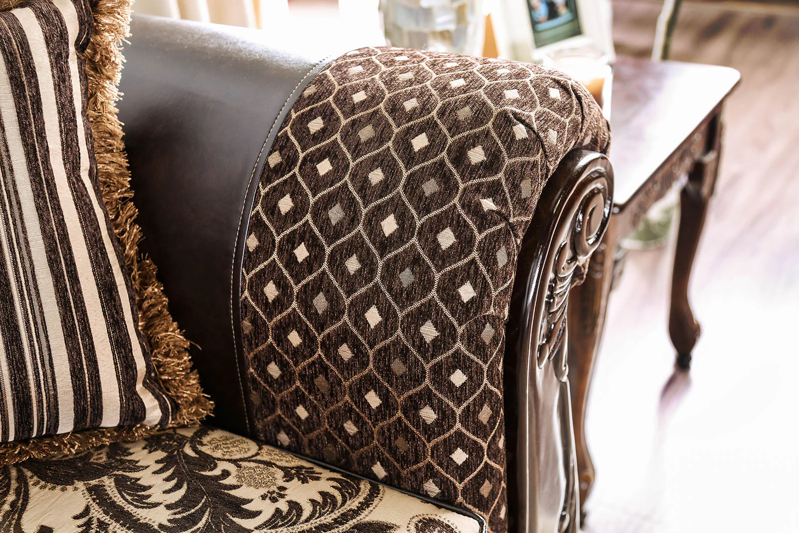 Quirino Light Brown/Dark Brown Sofa - Image 6