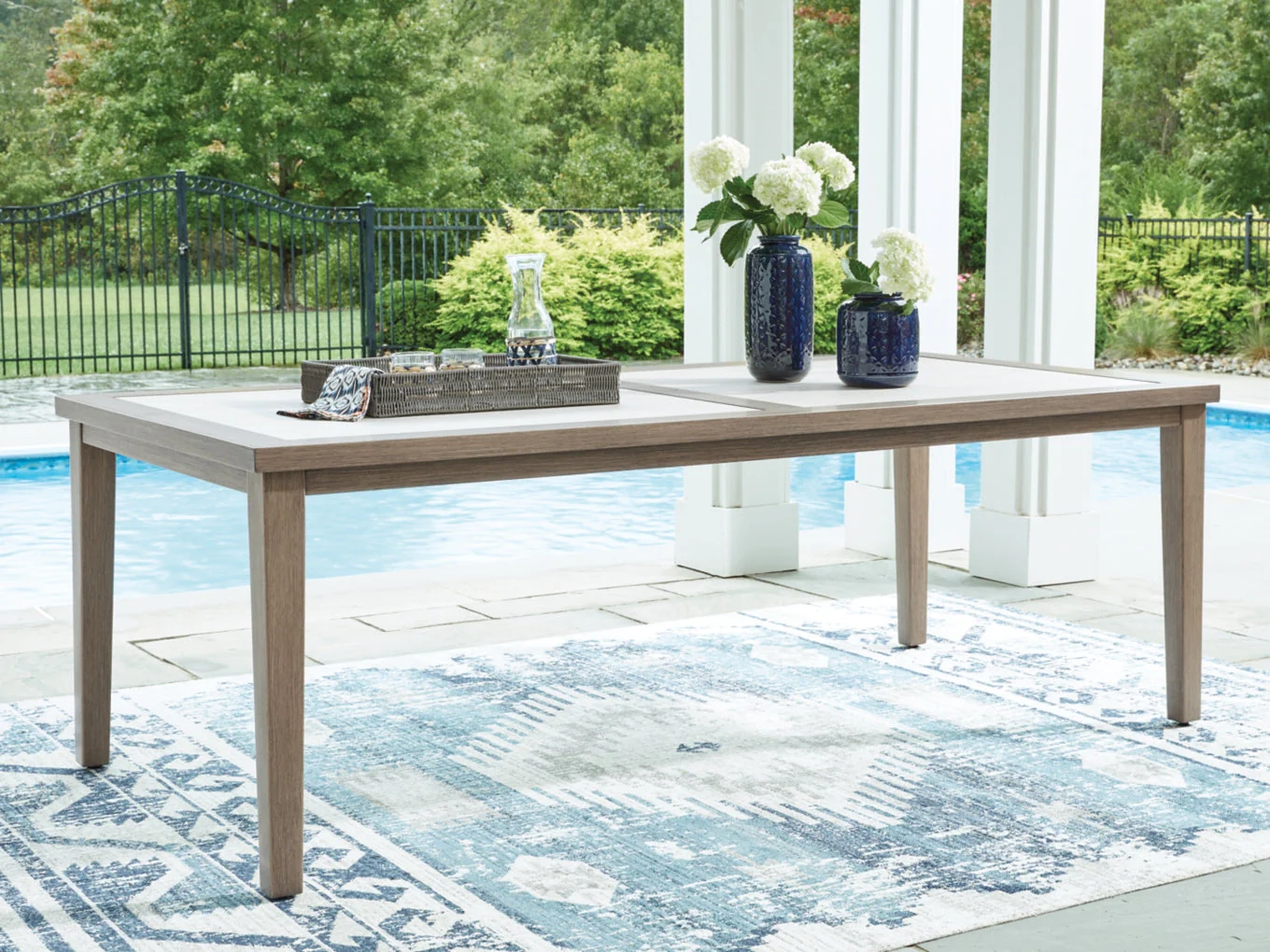 Rainier Ranch RECT Dining Table with Umbrella Option - Image 2