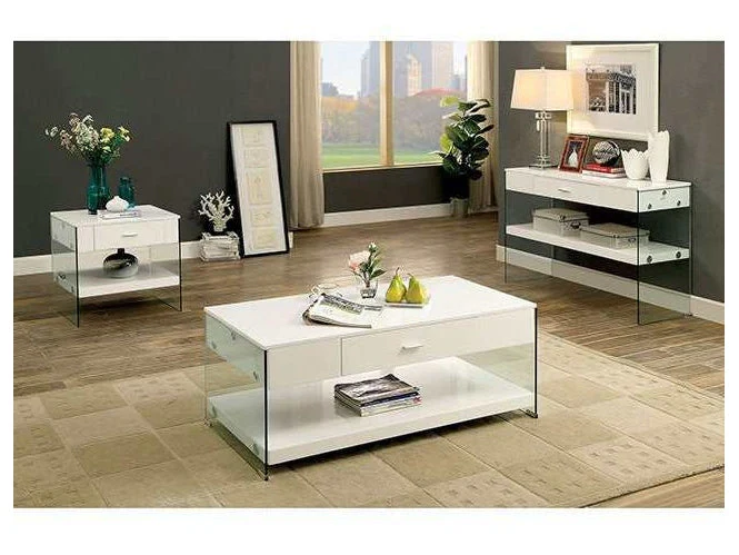 Raya White Sofa Table