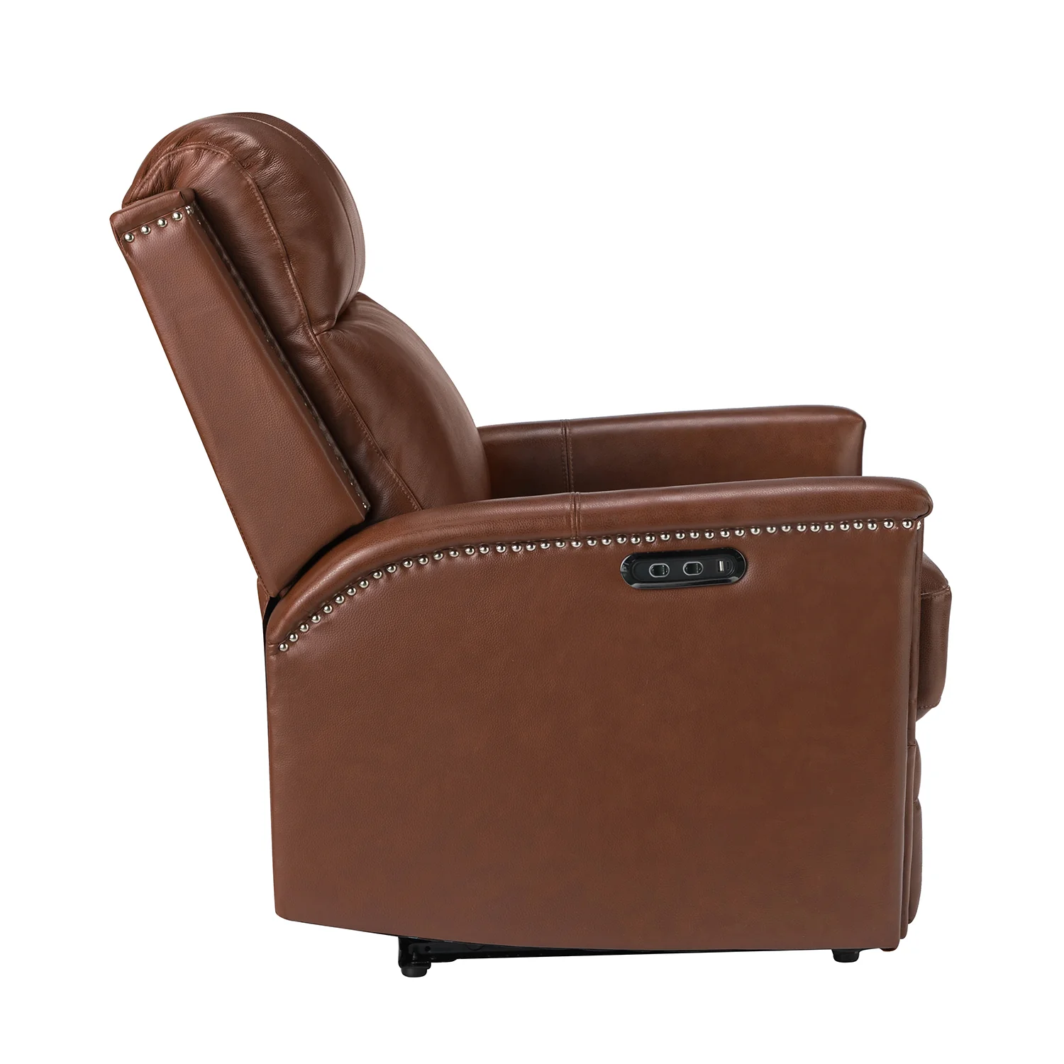 Heinrich Genuine Leather Power Recliner in Brown - Image 4