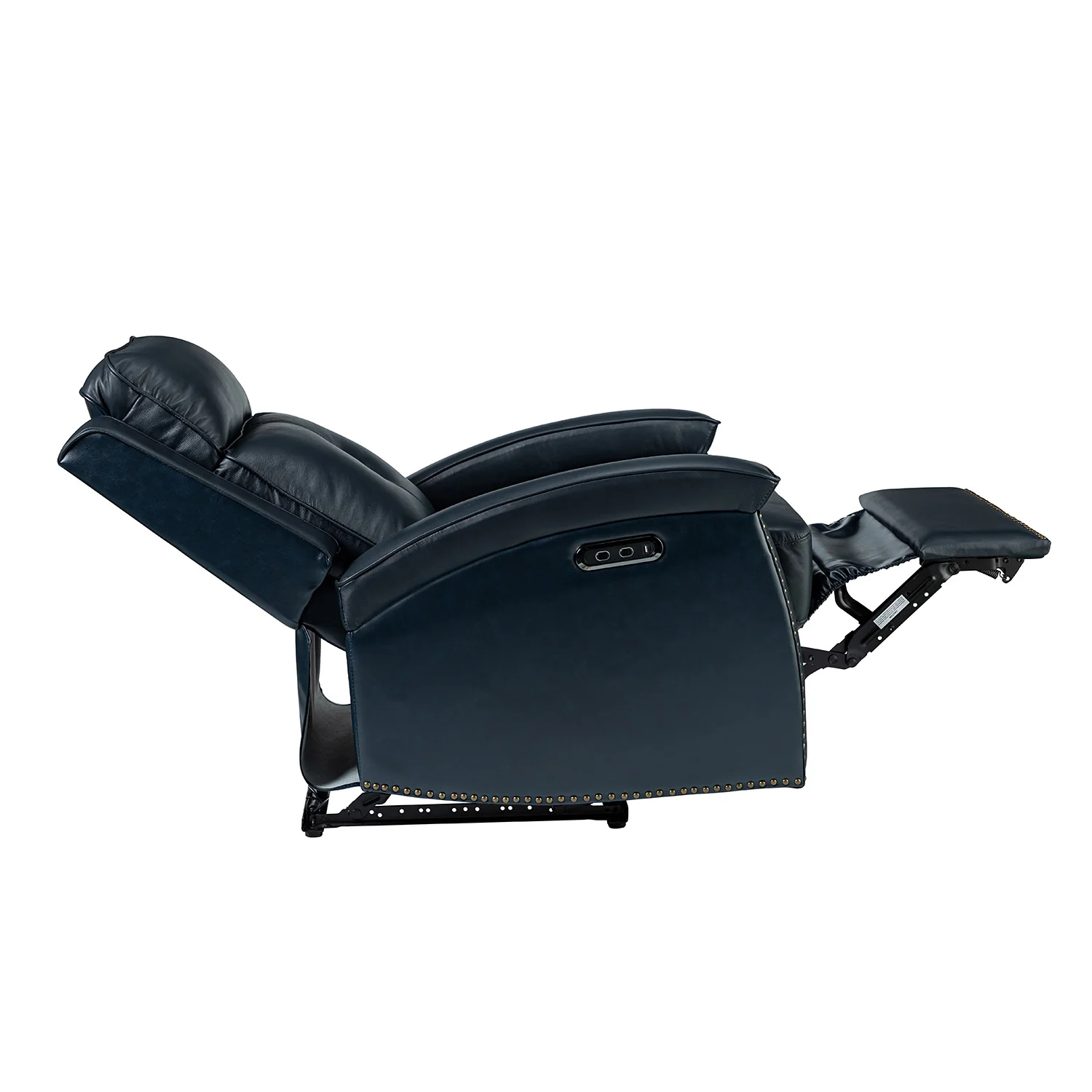 Damian Genuine Leather Power Recliner in Navy - Image 3