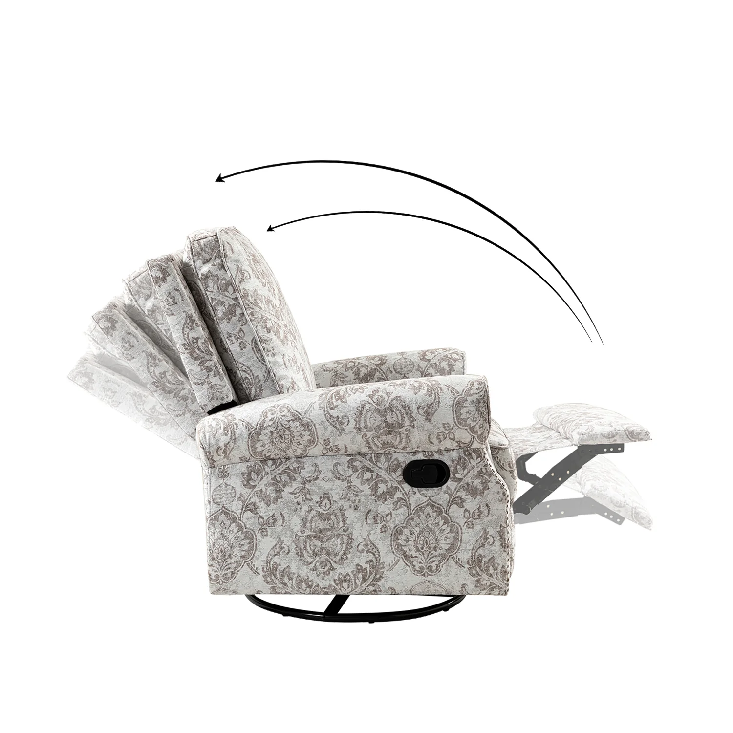 Kaspar Manual Swivel Glider Recliner in Beige - Image 3