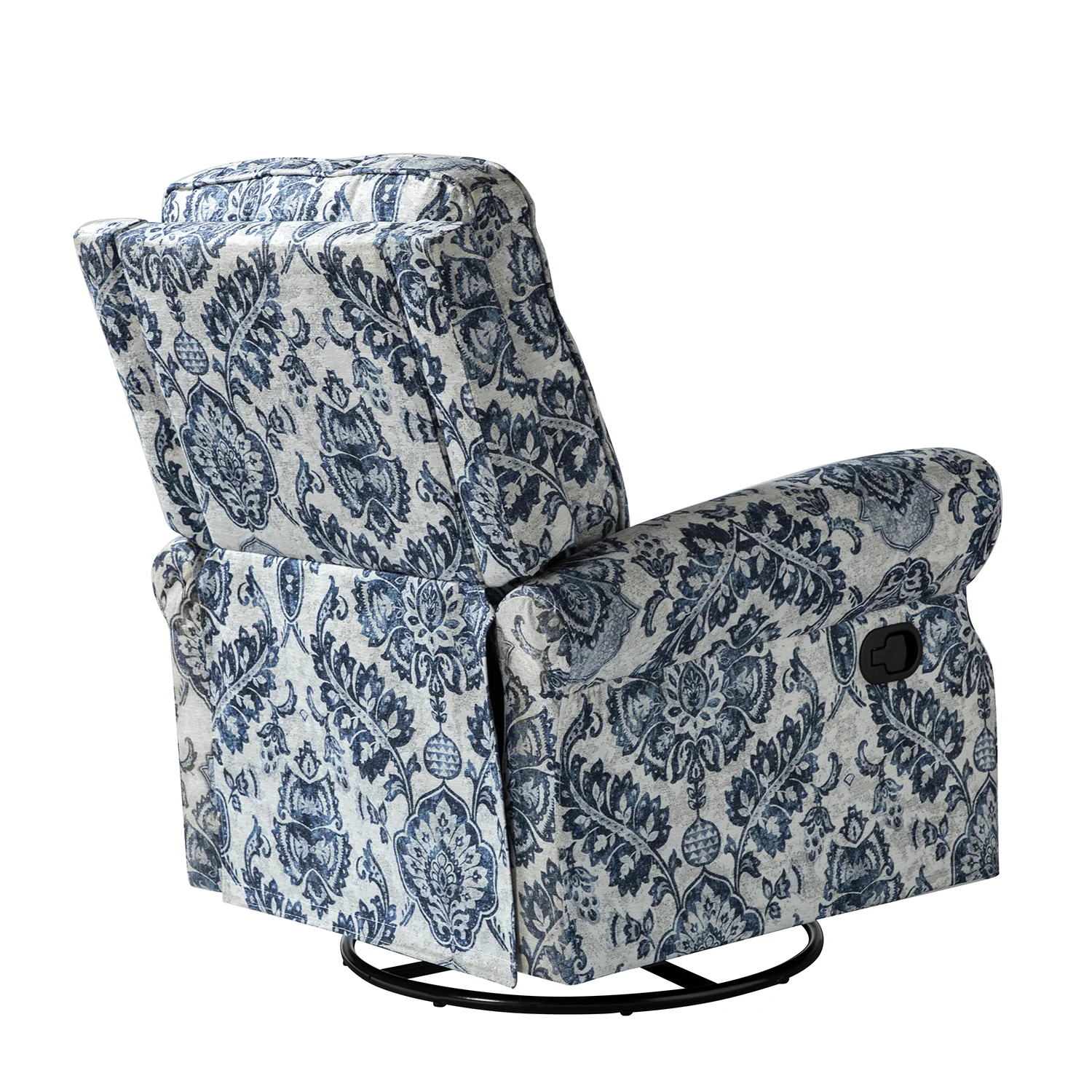 Kaspar Manual Swivel Glider Recliner in Damask - Image 4