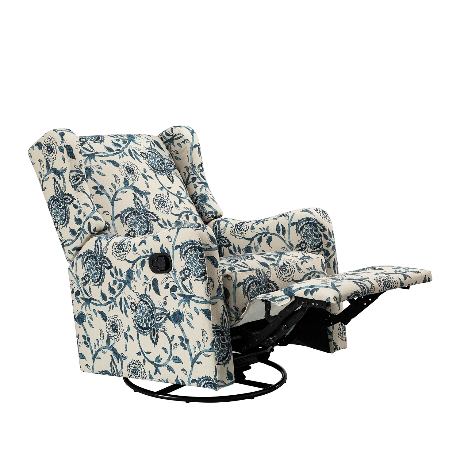 George Manual Swivel Glider Recliner in Blue - Image 5