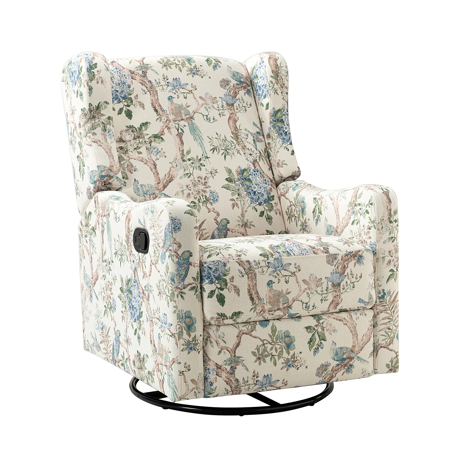 George Manual Swivel Glider Recliner in Floral - Image 2