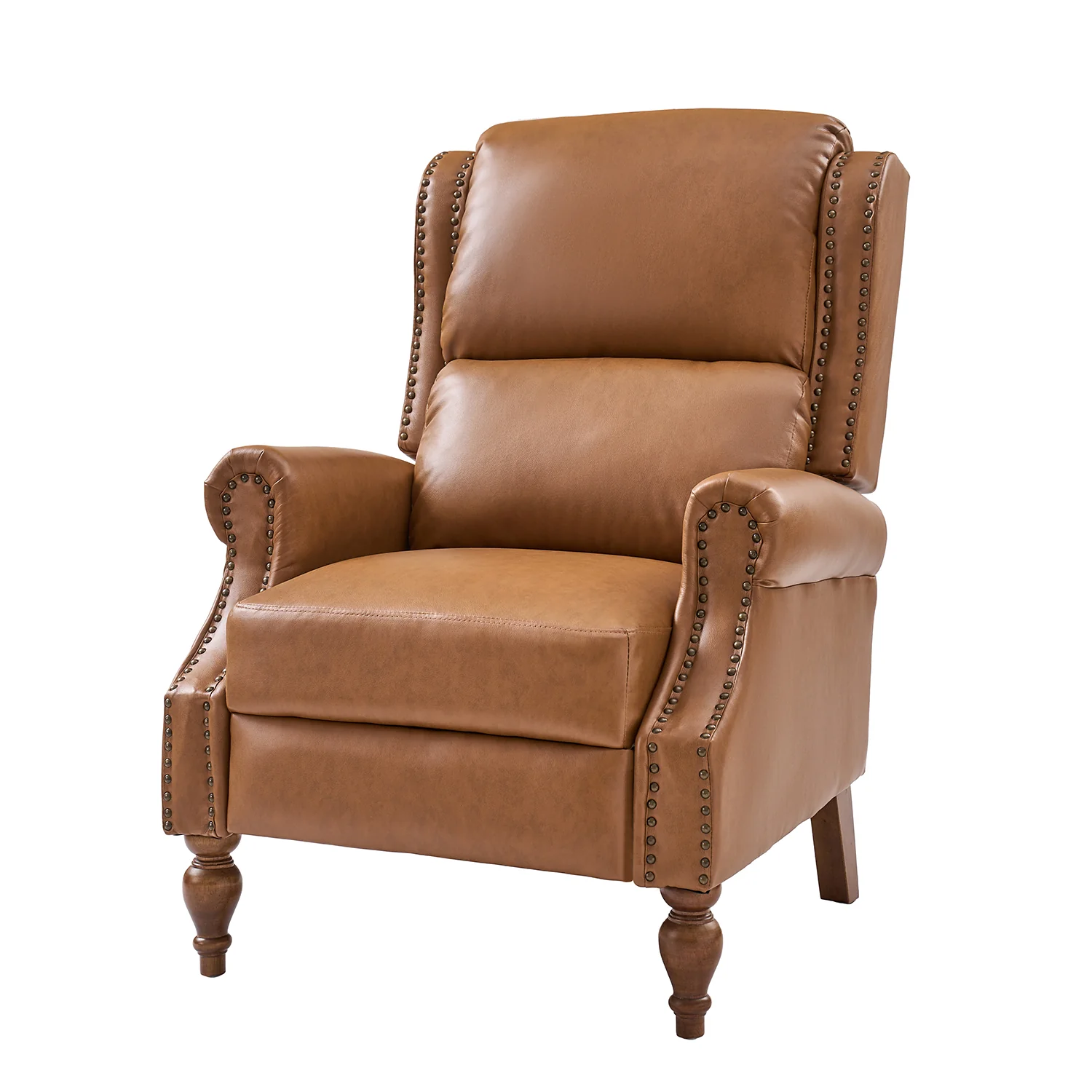 Rosalie Vegan Leather Manual Recliner in Camel - Image 2