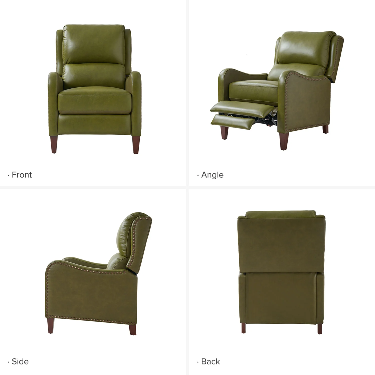 Hyde Genuine Leather Recliner in Olive - Image 6