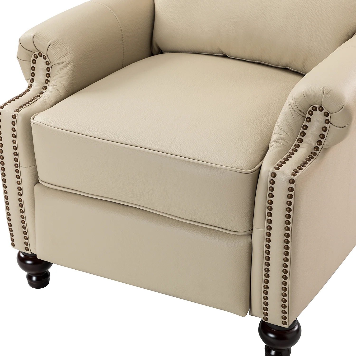Franco Genuine Leather Recliner in Beige - Image 6